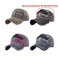 Unisex Distressed Cotton Baseball Cap with Adjustable Strap - Red and Blue - view 5