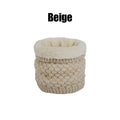 Unisex Knitted Neck Warmer Tube with Thermal Fleece Lining - Beige