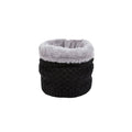Unisex Knitted Neck Warmer Tube with Thermal Fleece Lining - Black