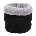 Unisex Knitted Neck Warmer Tube with Thermal Fleece Lining - Black - view 4
