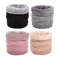 Unisex Knitted Neck Warmer Tube with Thermal Fleece Lining - Grey - view 3