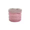 Unisex Knitted Neck Warmer Tube with Thermal Fleece Lining - Pink