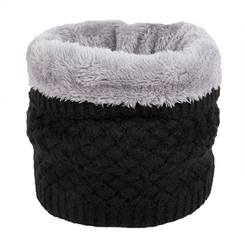 Unisex Knitted Neck Warmer Tube with Thermal Fleece Lining - Pink - view 4