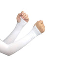 Unisex UV Protection Cooling Arm Sleeves with Thumb Hole - White