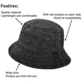 Unisex Washed Cotton Bucket Hat for Camping and Fishing - Royal Blue - view 4