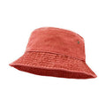 Unisex Washed Cotton Bucket Hat for Camping and Fishing - Rust Orange