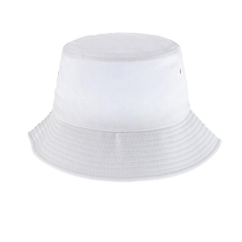 Unisex Washed Cotton Bucket Hat for Camping and Fishing - White