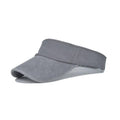 Unisex Washed Denim Sun Visor Cap - Grey