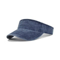 Unisex Washed Denim Sun Visor Cap - Navy