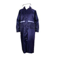 Unisex Waterproof Hooded Raincoat - Navy, Size XL (Coat Length 110 cm)