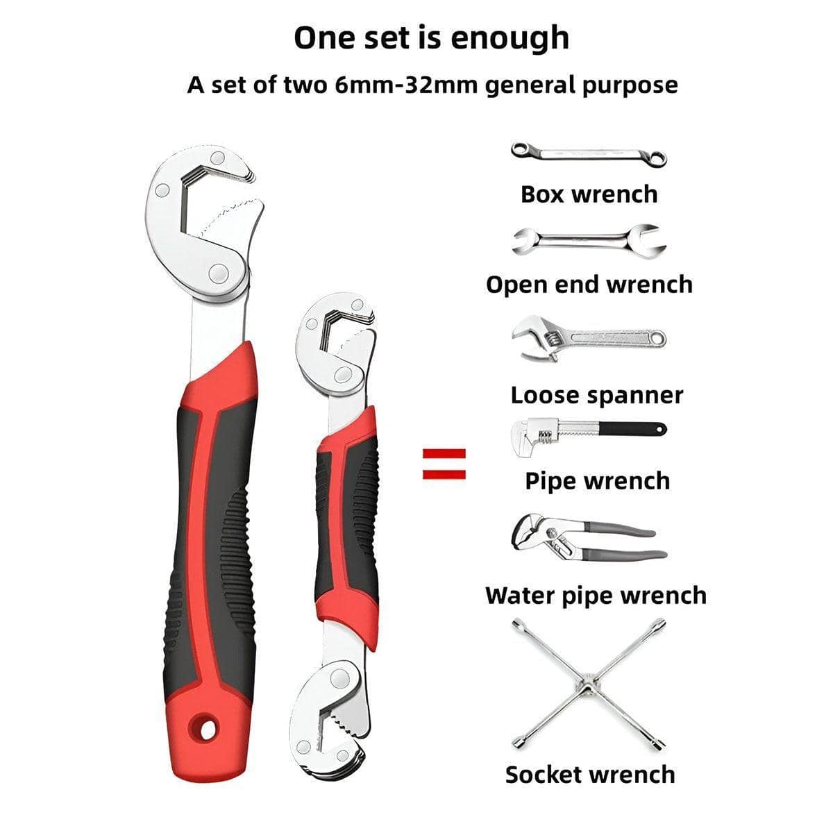 Universal Adjustable Spanner Wrench Set, 2 Piece for Plumbing and Mechanical Work - view 4