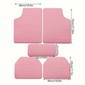 Universal Car Floor Mat Set of 5, Pink PVC Leather Front and Rear Protection - view 3
