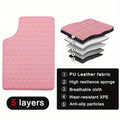 Universal Car Floor Mat Set of 5, Pink PVC Leather Front and Rear Protection - view 4