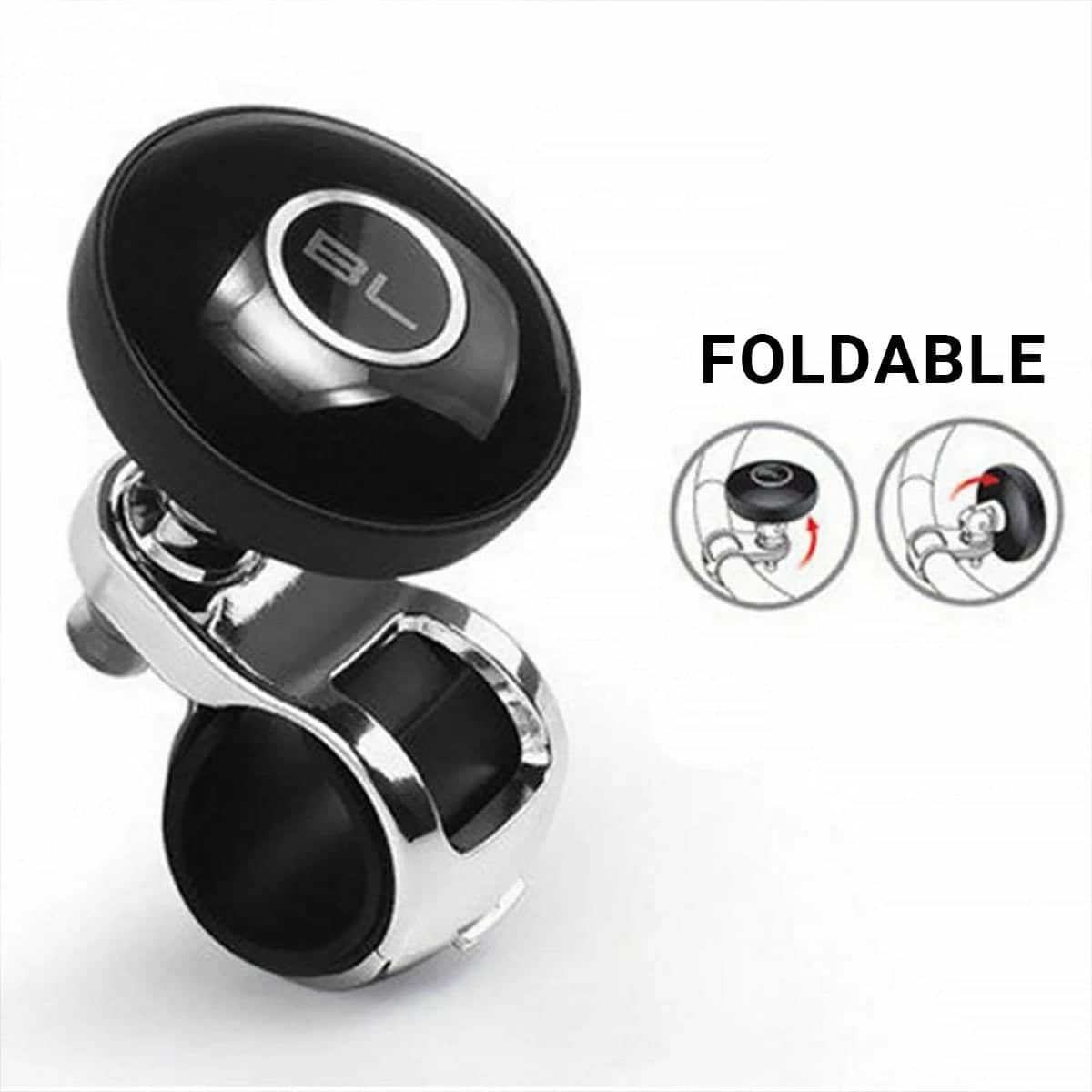 Universal Car Steering Wheel Spinner Knob Helper Grip with Metal Clamp, Black - view 4