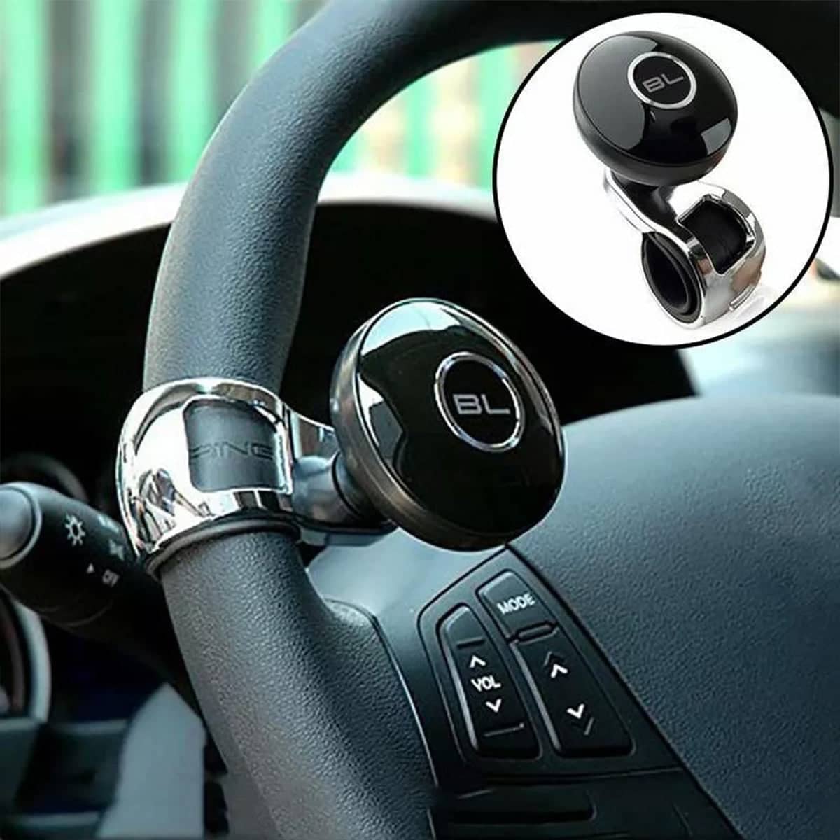 Universal Car Steering Wheel Spinner Knob Helper Grip with Metal Clamp, Black - view 5