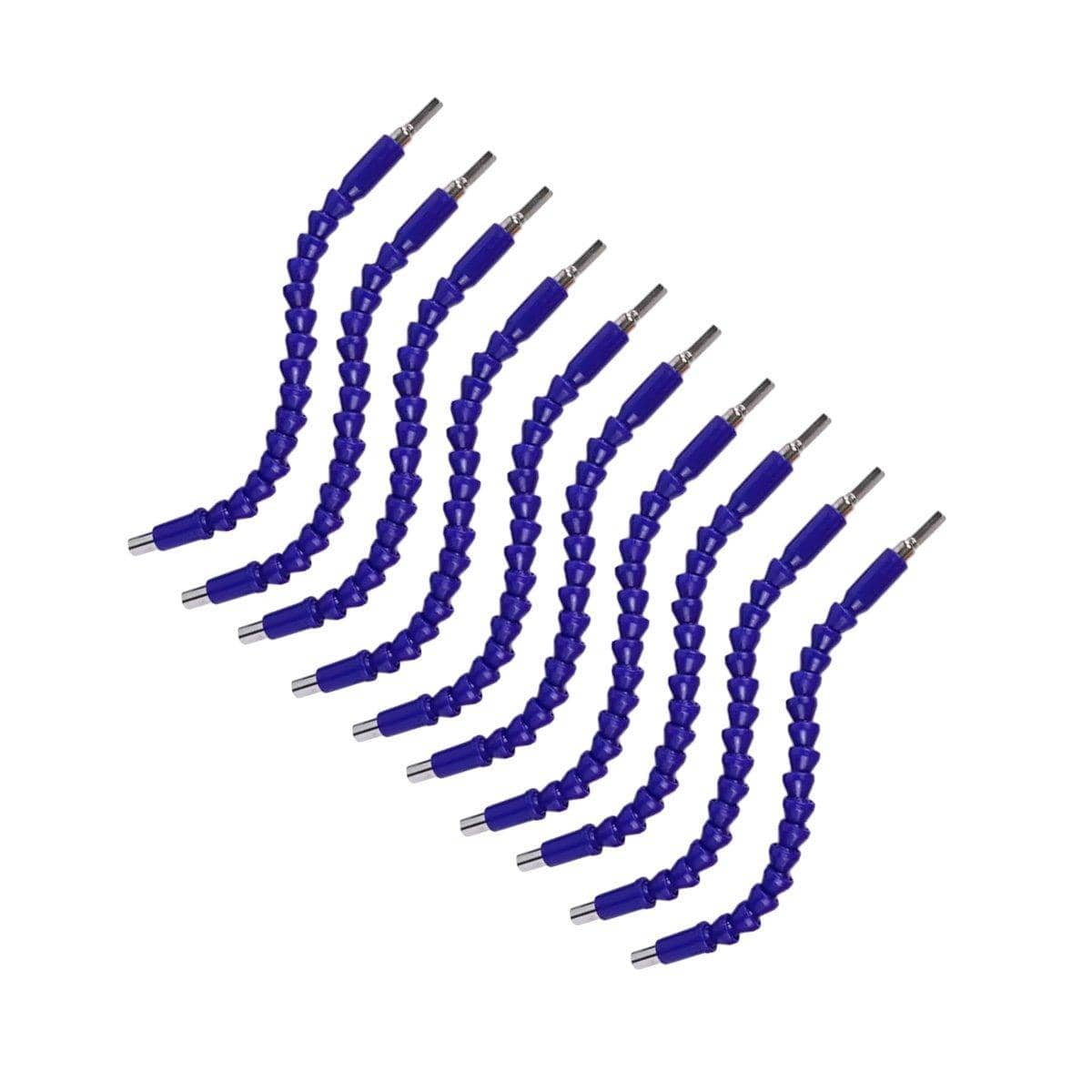 Universal Flexible Drill Shaft Extension Set - Pack of 10, Blue