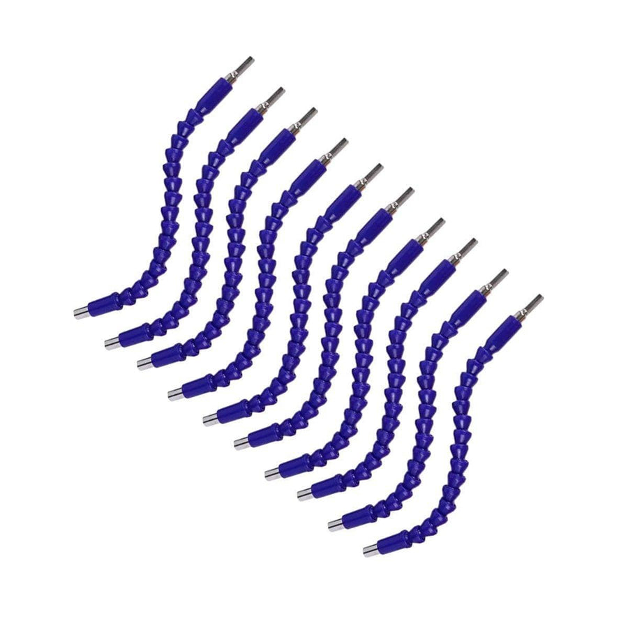 Universal Flexible Drill Shaft Extension Set - Pack of 10, Blue