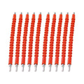 Universal Flexible Drill Shaft Extension Set - Pack of 10, Red