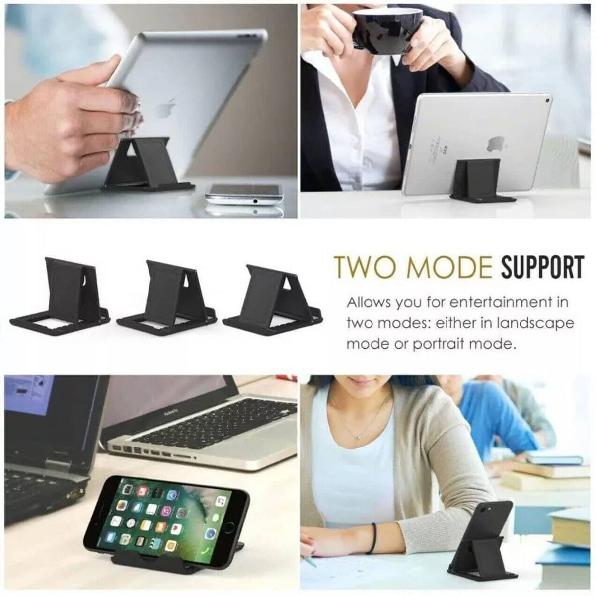 Universal Foldable Adjustable Tablet and Phone Desk Stand - Pink - view 5