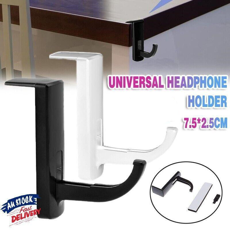 Universal Headphone Hook Desk Edge Mount Adhesive Headset Holder - Black - view 2