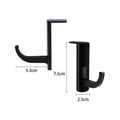Universal Headphone Hook Desk Edge Mount Adhesive Headset Holder - Black - view 4