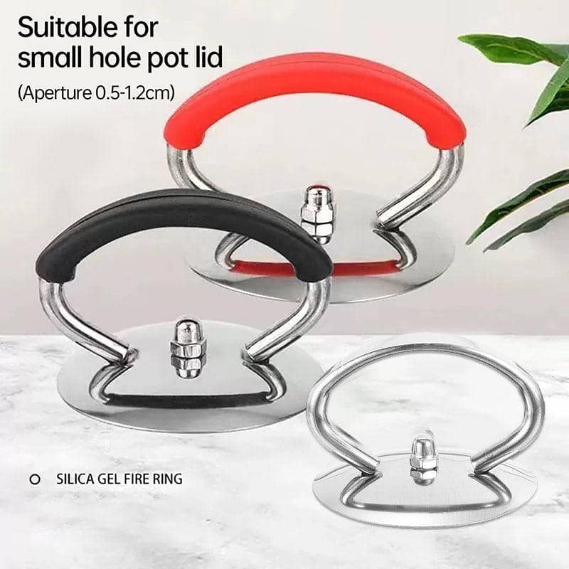 Universal Pot Lid Handle with Silicone Grip - Black - view 2
