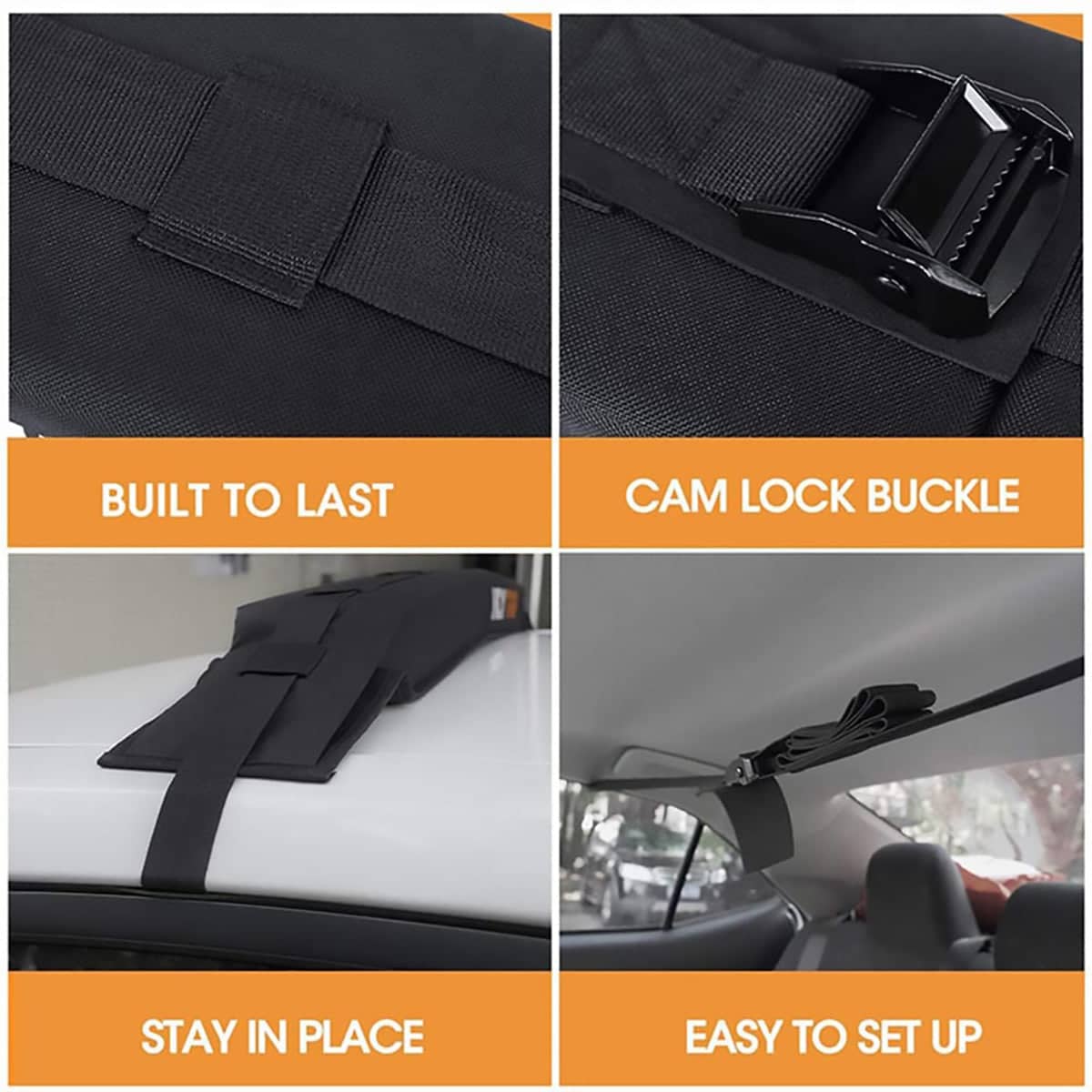 Universal Soft Roof Rack Pads for Kayak, Surfboard and SUP Transport - view 5