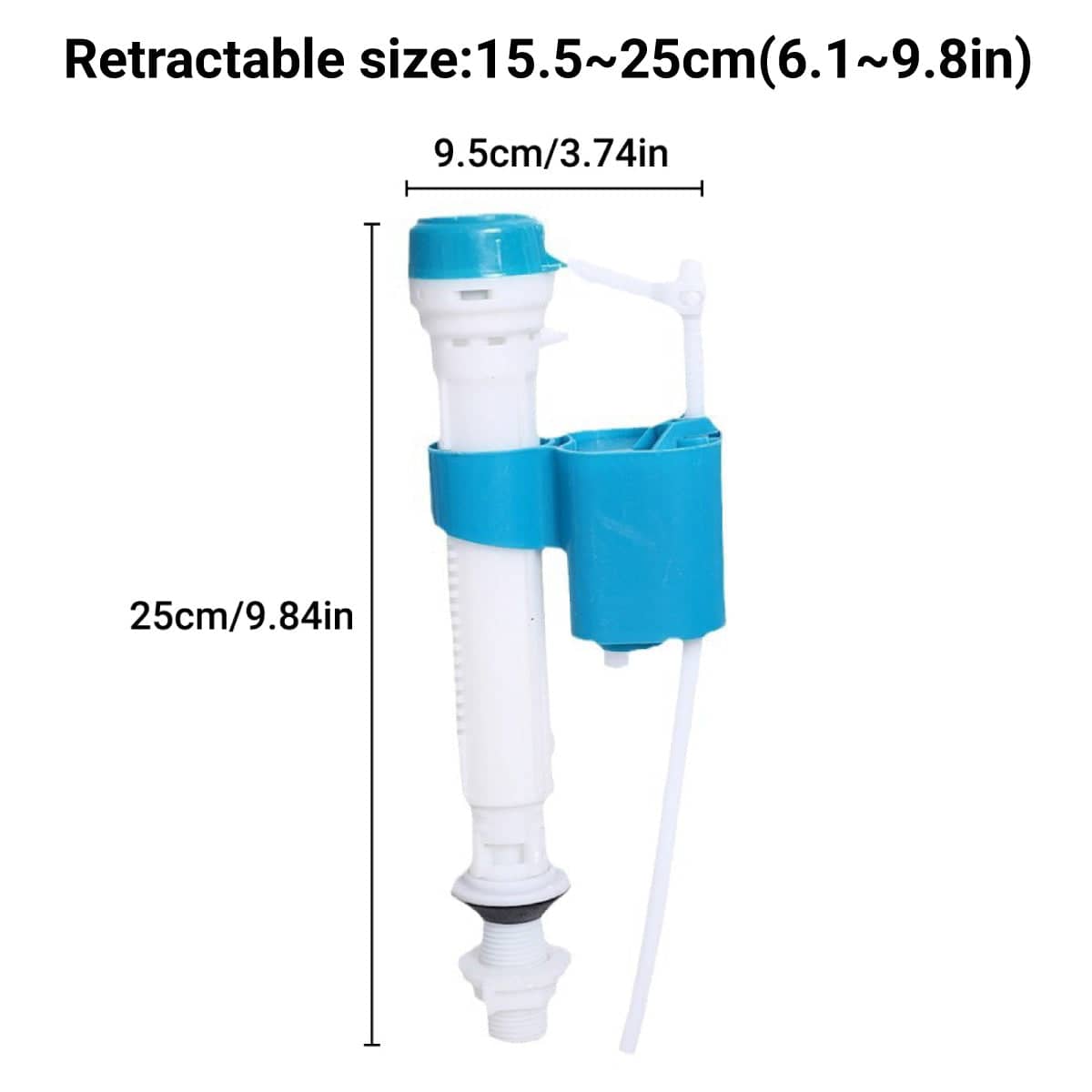 Universal Toilet Cistern Inlet Float Valve, Pack of 2, Blue and White Press Type Fill Valve - view 3