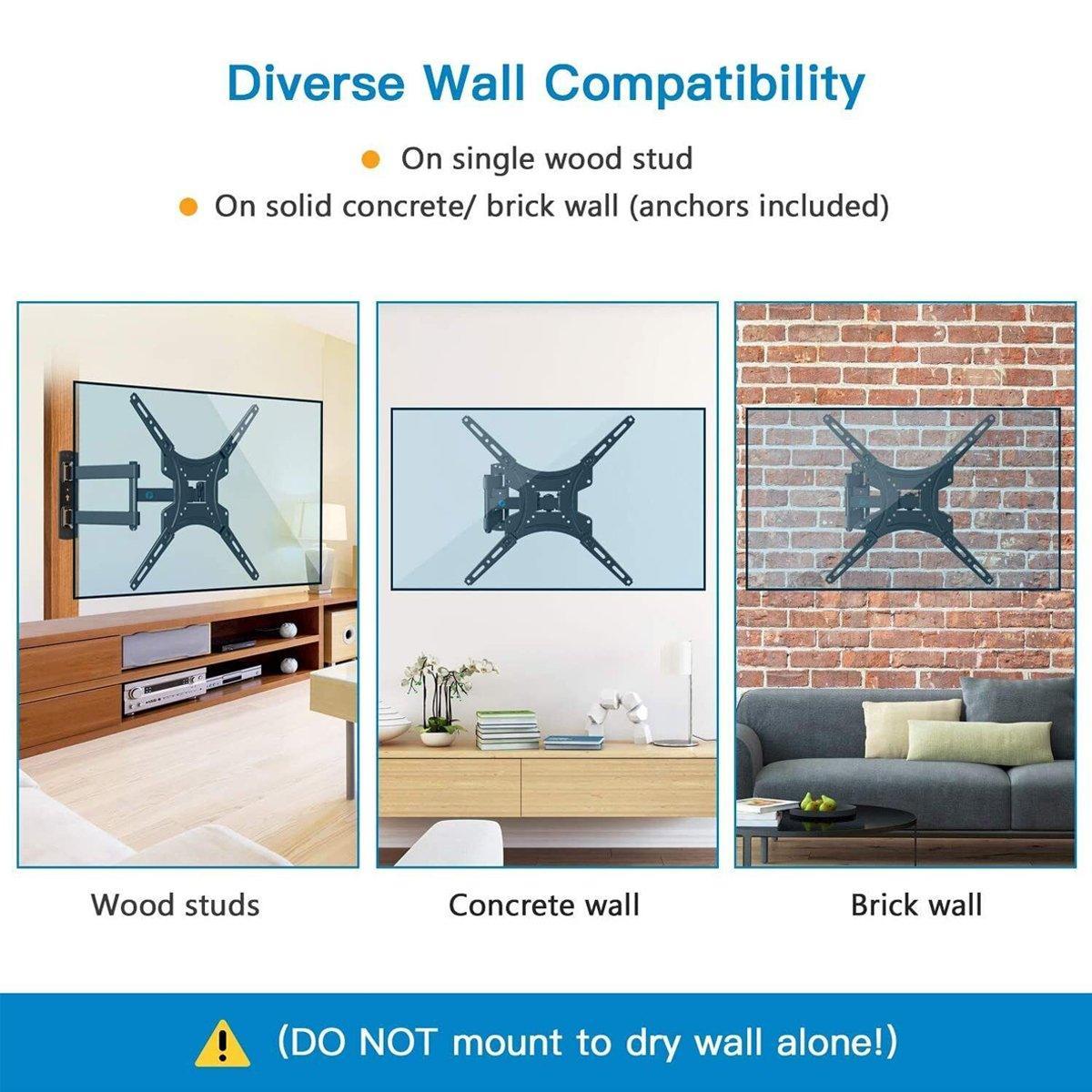 Universal TV Wall Mount Bracket, Swivel and Tilt - 32 to 55 Inch (81 to 140 cm) - view 5