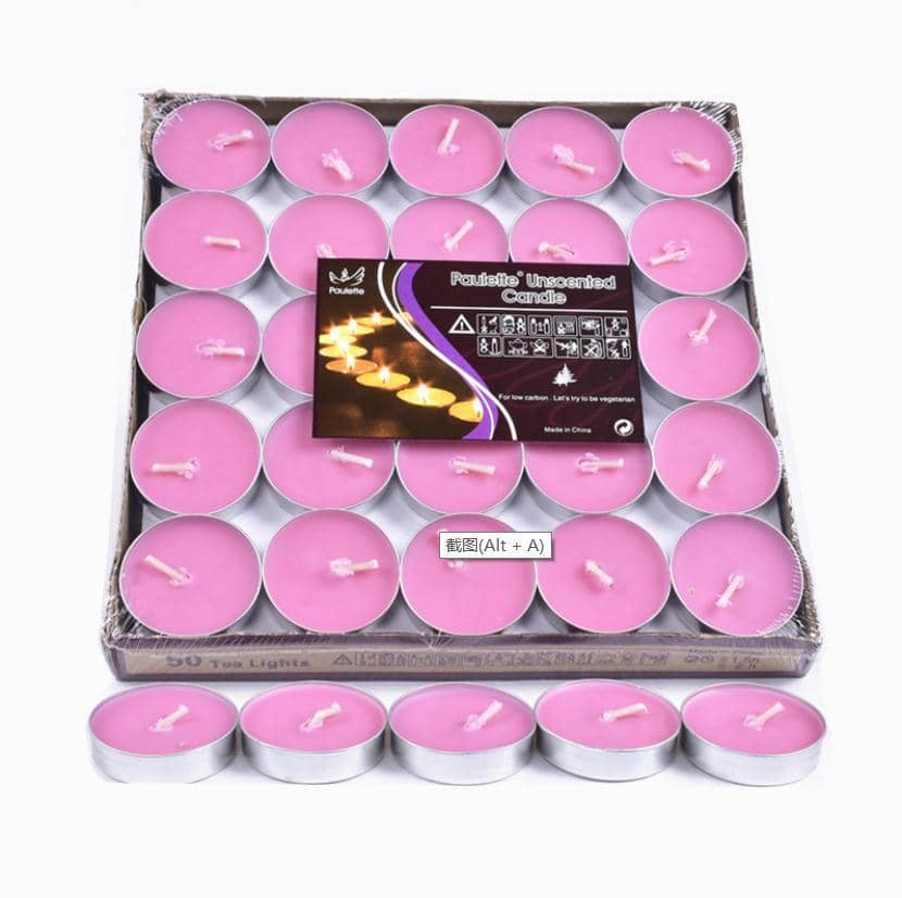 Unscented Tealight Candles for Weddings and Parties - Pink, 2 Hour Burn, Pack of 10