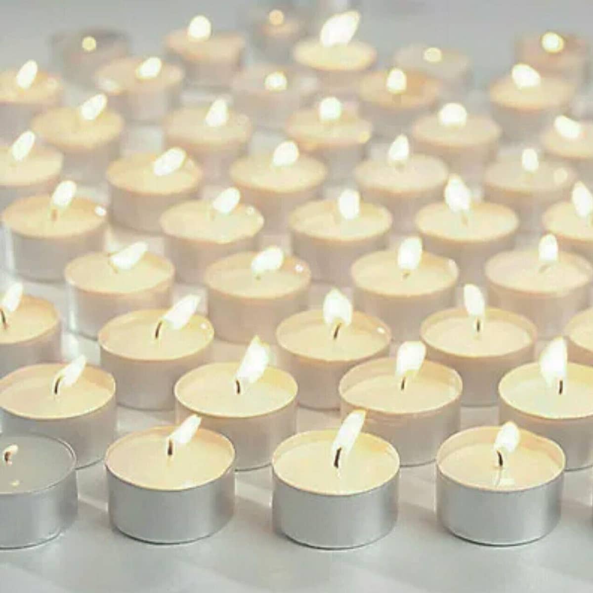 Unscented Tealight Candles for Weddings and Parties - White, 2 Hour Burn, Pack of 10 - view 5