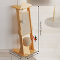 Upright Sisal Cat Scratching Post with Hanging Ball, Scratch Board and Feather Toy - view 3