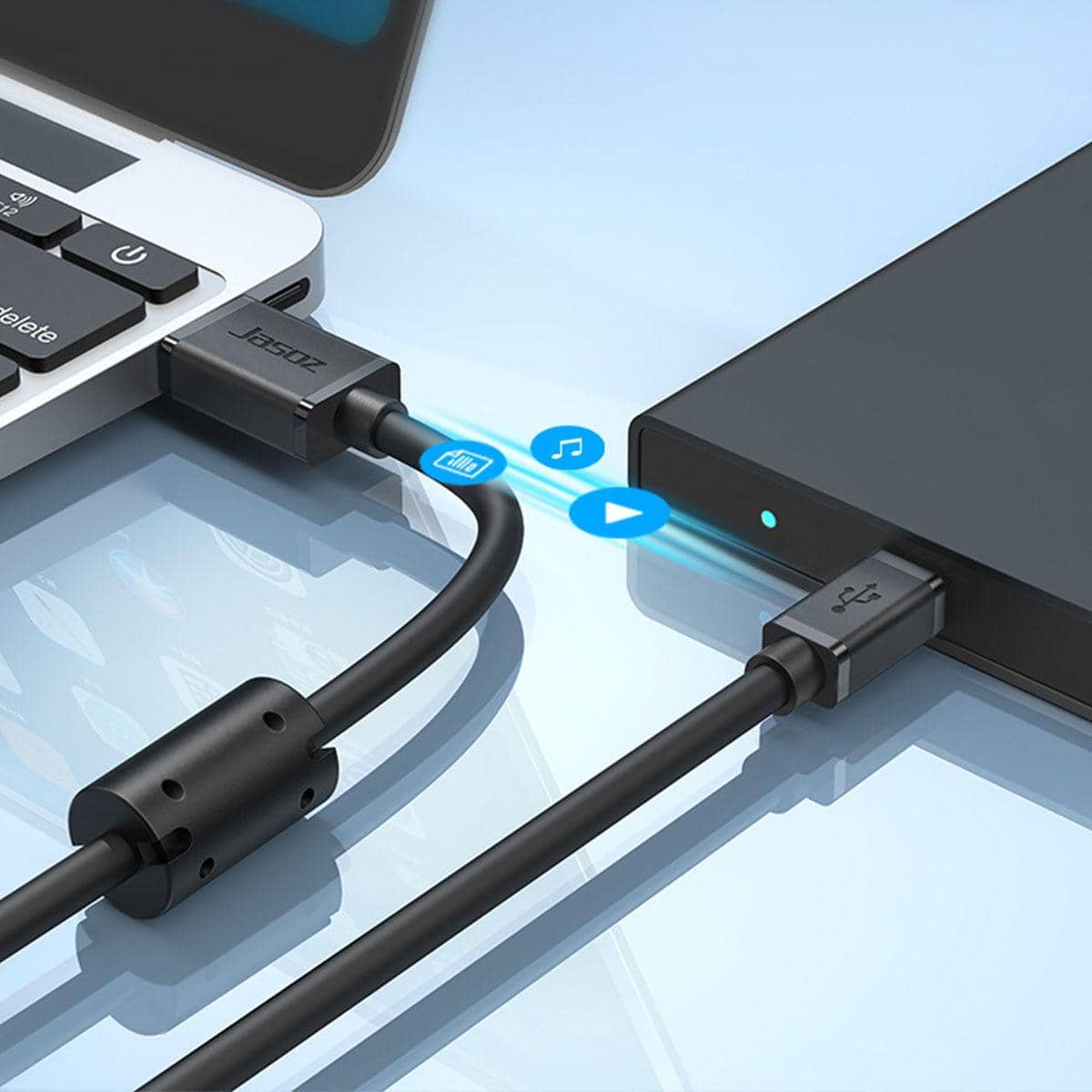 USB 2.0 to Mini USB 5 Pin Data and Charging Cable, 1.5 m - Black - view 3
