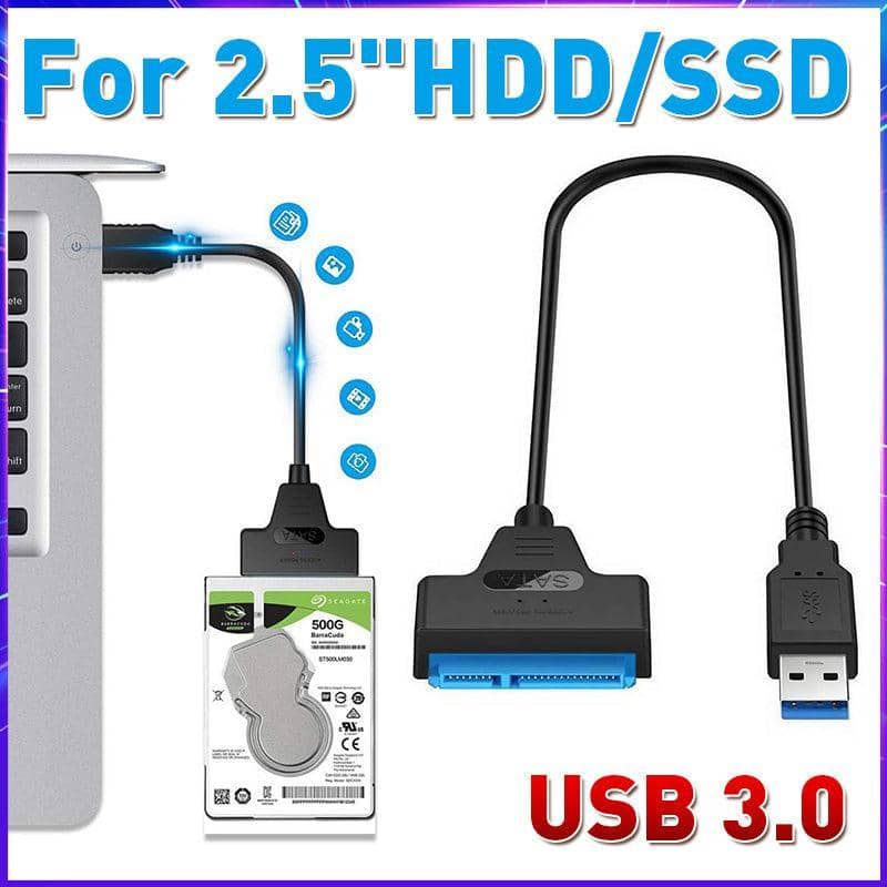USB 3.0 to SATA III Adapter Cable for 2.5 Inch (6.35cm) HDD and SSD