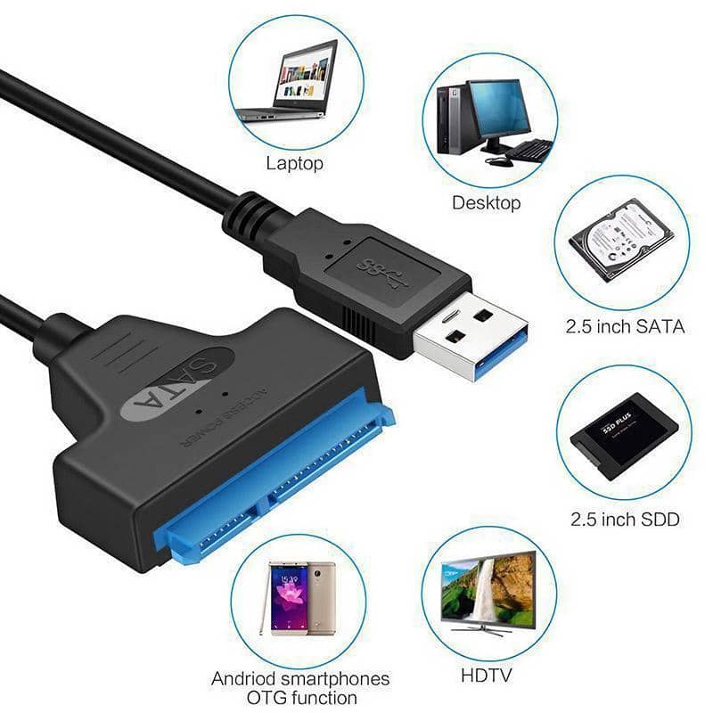 USB 3.0 to SATA III Adapter Cable for 2.5 Inch (6.35cm) HDD and SSD - view 4