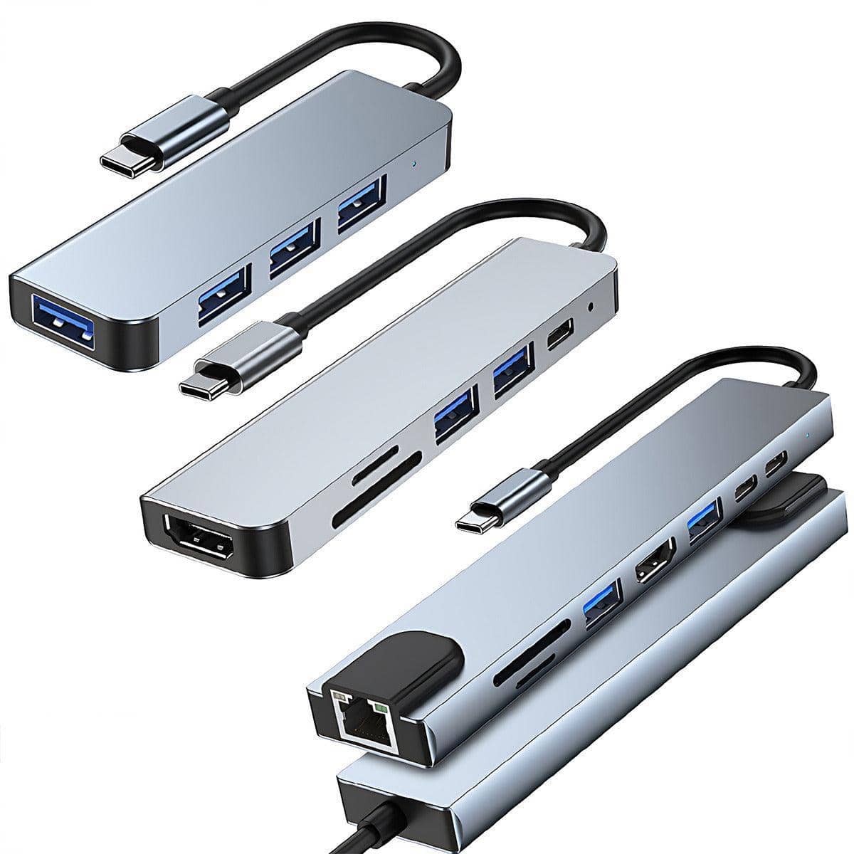USB-C Hub Adapter, 6-In-1 - Grey - view 3
