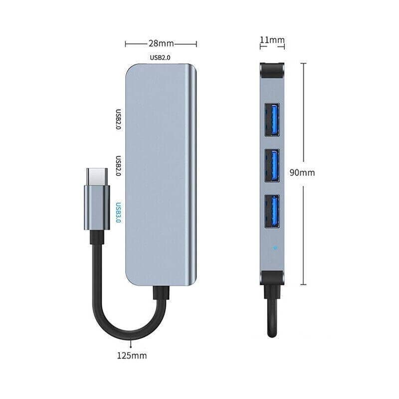 USB-C Hub Adapter, 6-In-1 - Grey - view 4