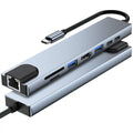 USB-C Hub Adapter, 8-In-1 - Silver Grey