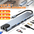 USB-C Hub Adapter, 8-In-1 - Silver Grey - view 2