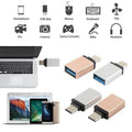 USB-C to USB 3.0 OTG Adapter, Aluminium Housing - Gold - view 4