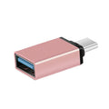 USB-C to USB 3.0 OTG Adapter, Aluminium Housing - Rose Gold