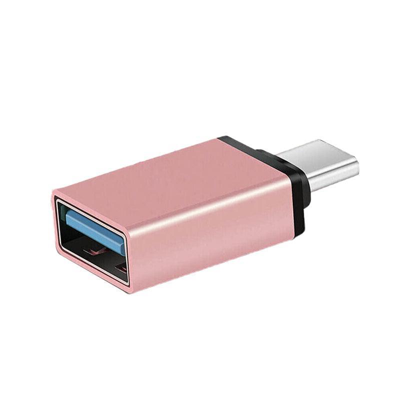 USB-C to USB 3.0 OTG Adapter, Aluminium Housing - Rose Gold