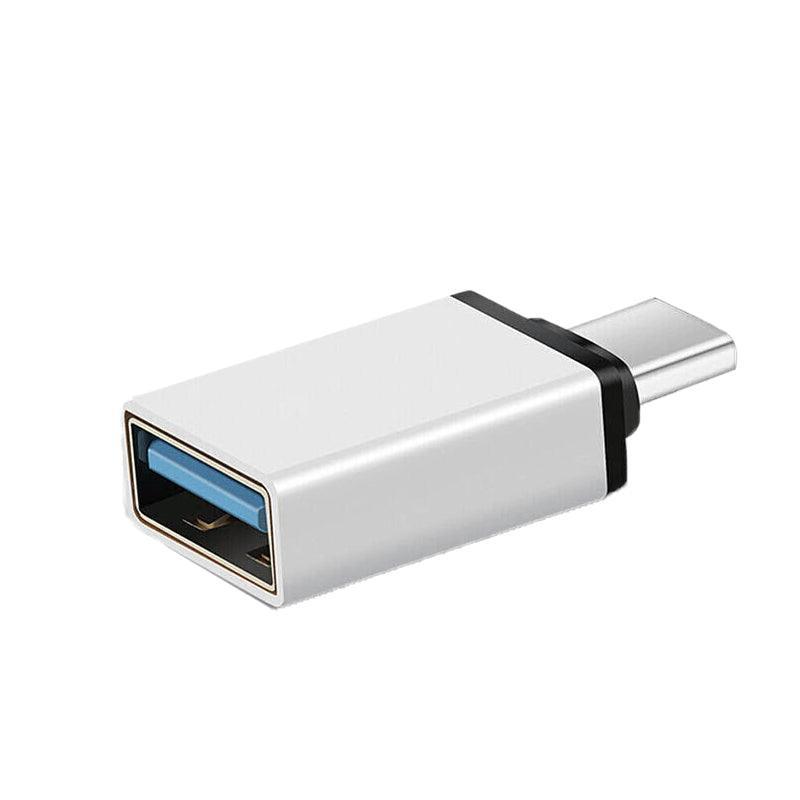 USB-C to USB 3.0 OTG Adapter, Aluminium Housing - Silver