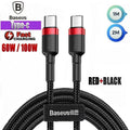 USB-C to USB-C Fast Charging Cable - 1 m, 60W, Red and Black - view 2