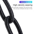 USB-C to USB-C Fast Charging Cable - 1 m, 60W, Red and Black - view 3