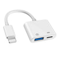 USB Camera Adapter with Charging Port - 8-Pin OTG for iPhone and iPad