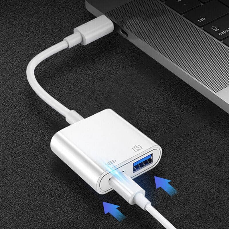 USB Camera Adapter with Charging Port - 8-Pin OTG for iPhone and iPad - view 5