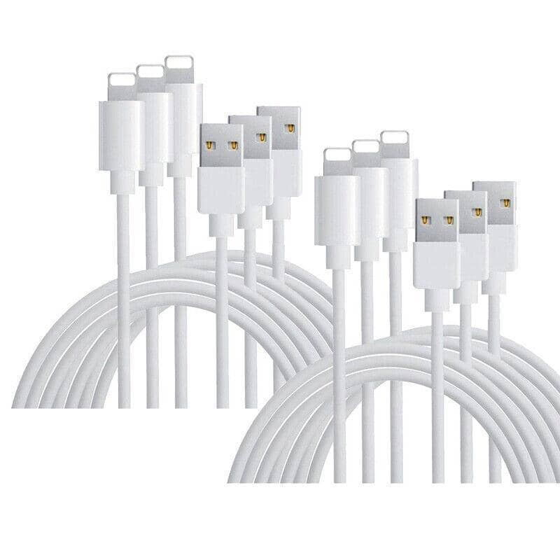 USB Charging and Data Cable for iPhone and iPad - Pack of 6
