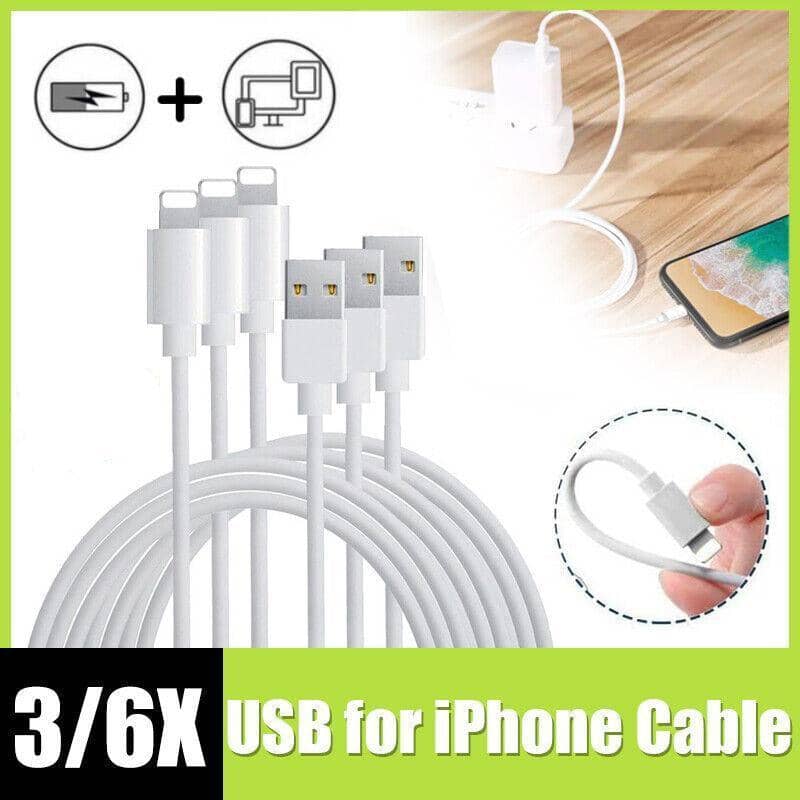 USB Charging and Data Cable for iPhone and iPad - Pack of 6 - view 2
