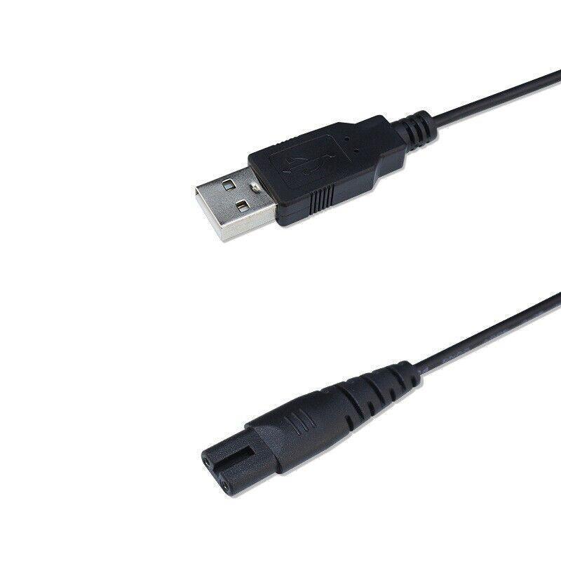 USB Charging Cable for Electric Shavers, 124 cm Black - view 3